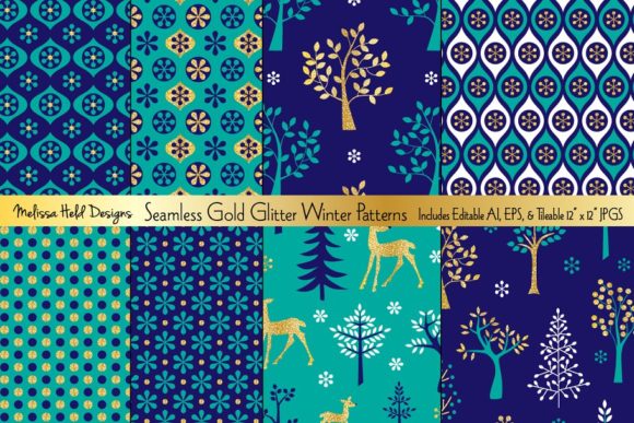 Download Seamless Glitter Winter Patterns - Patterns Collection