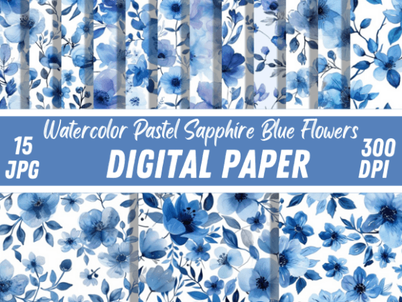 Download Watercolor Pastel Sapphire Blue Patterns - Patterns Collection