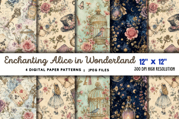 Download Wonderland Digital Scrapbook Paper - Scrapbook paper Collection