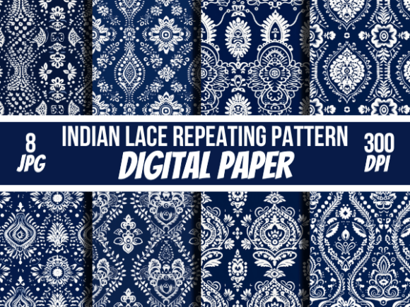 Download Indian Lace Patterns Digital Papers - Patterns Collection