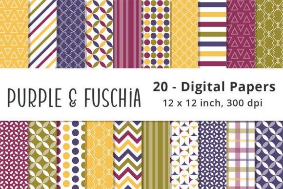 Download Purple &amp; Fuschia Digital Scrapbook Paper - Scrapbook paper Collection