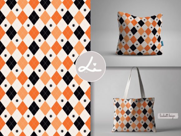 Download Halloween Argyle Plaid with Spider - Premium Bundle