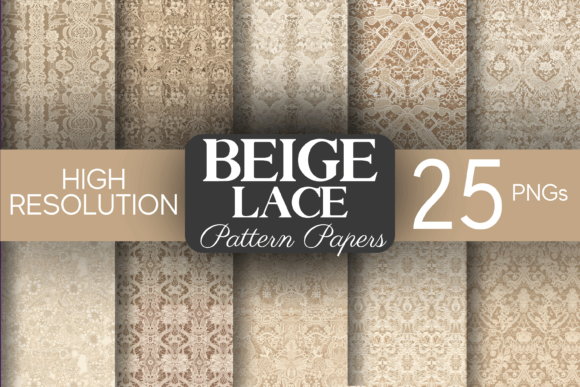 Download Beige Lace Patterns, 12"x12" &amp; Seamless - Patterns Collection