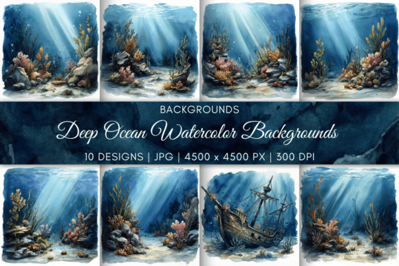 Download Deep Ocean Watercolor Backgrounds - Backgrounds Collection