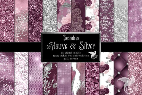 Download Mauve and Silver Digital Paper - Silver digital paper Collection