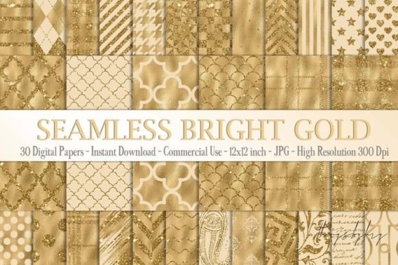 Download Seamless Bright Gold Foil Patterns - Patterns Collection