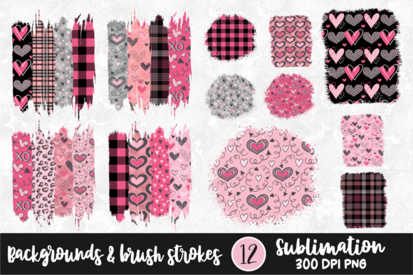 Download Valentine Backgrounds and Brush Strokes - Backgrounds Collection