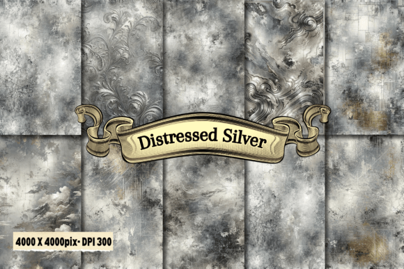 Download Distressed Silver Digital Paper - Silver digital paper Collection