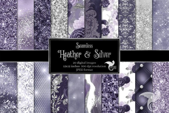 Download Heather and Silver Digital Paper - Silver digital paper Collection