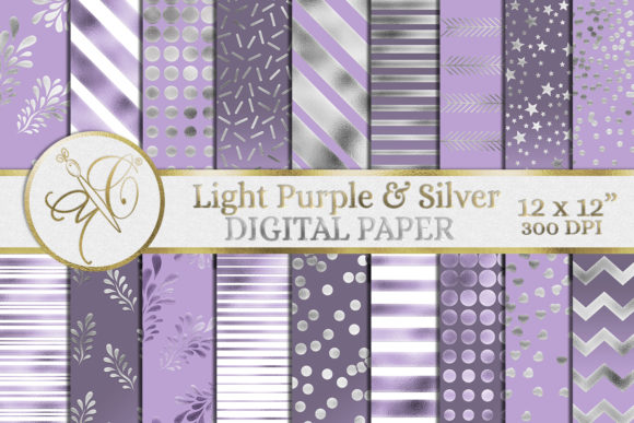 Download Light Purple and Silver Digital Paper - Silver digital paper Collection